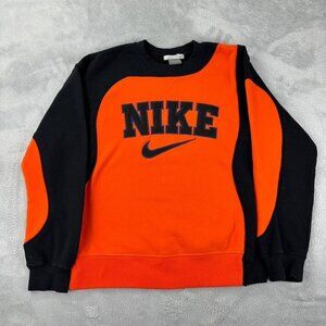 Nike Rework Sweater Orange and Black Men's Medium